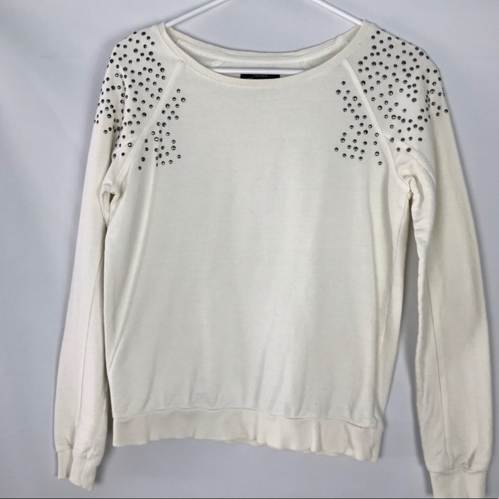 Beaded Shoulder Sweatshirt